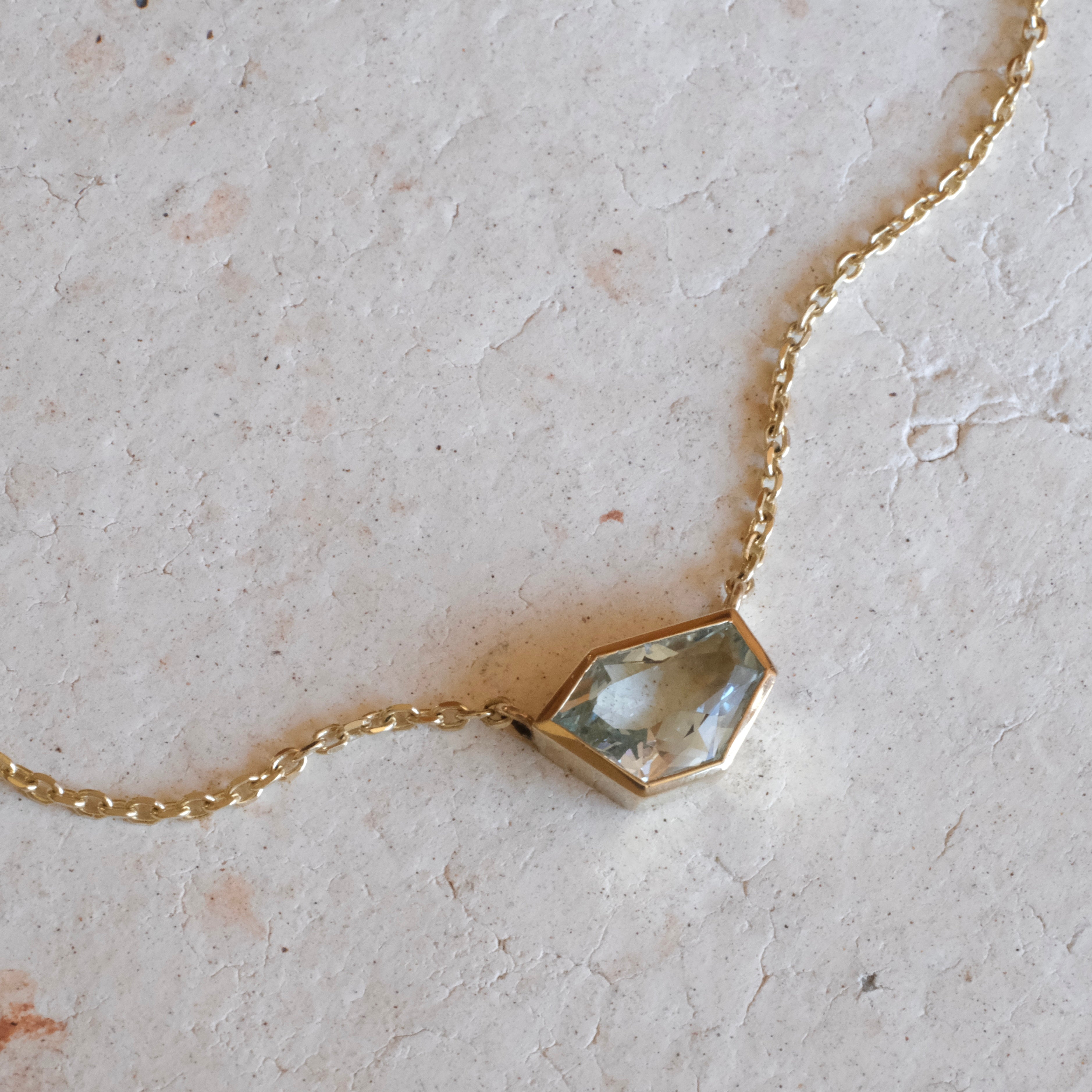 Geo Aquamarine Necklace | OOAK