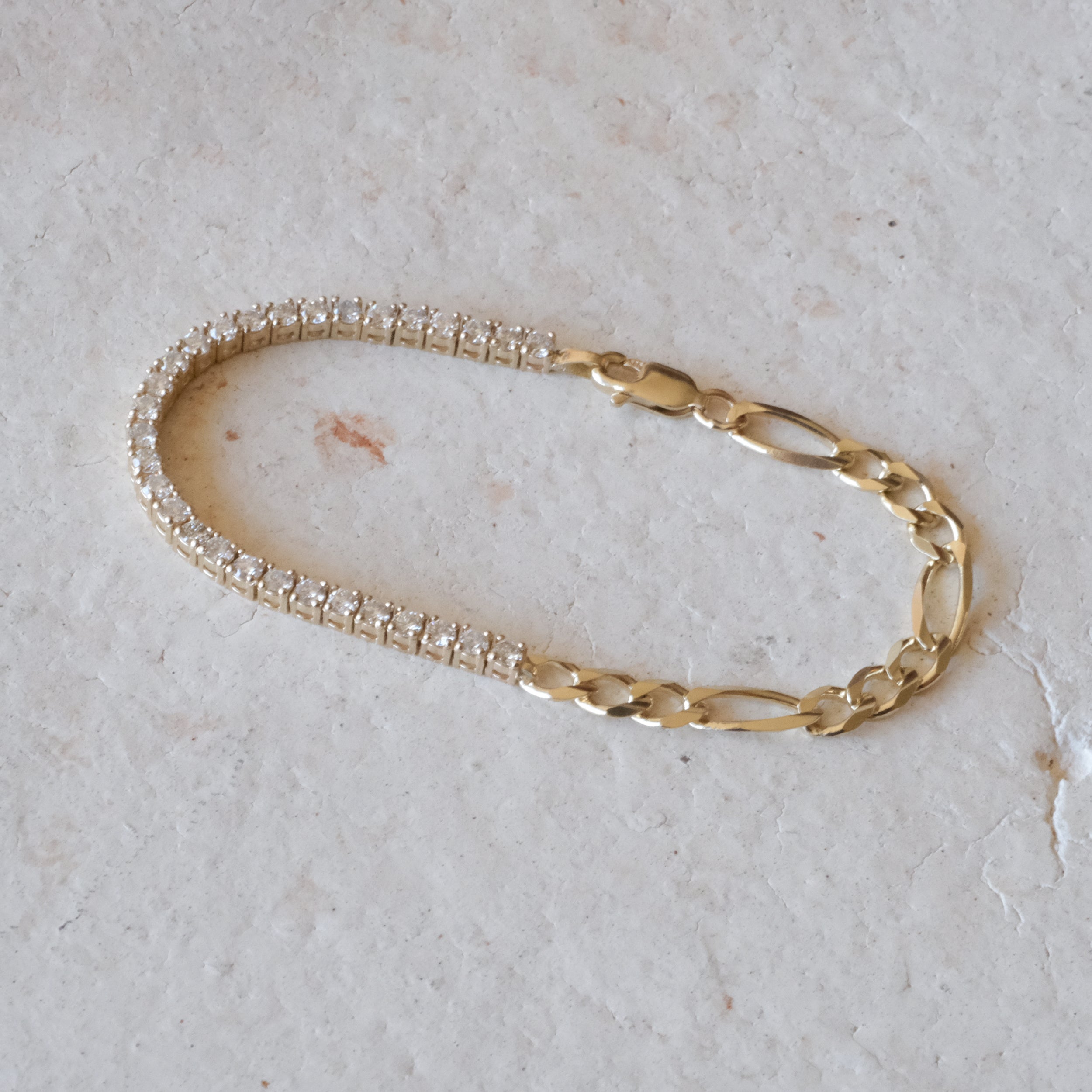 Half & Half Diamond Jumbo Fig Bracelet | OOAK