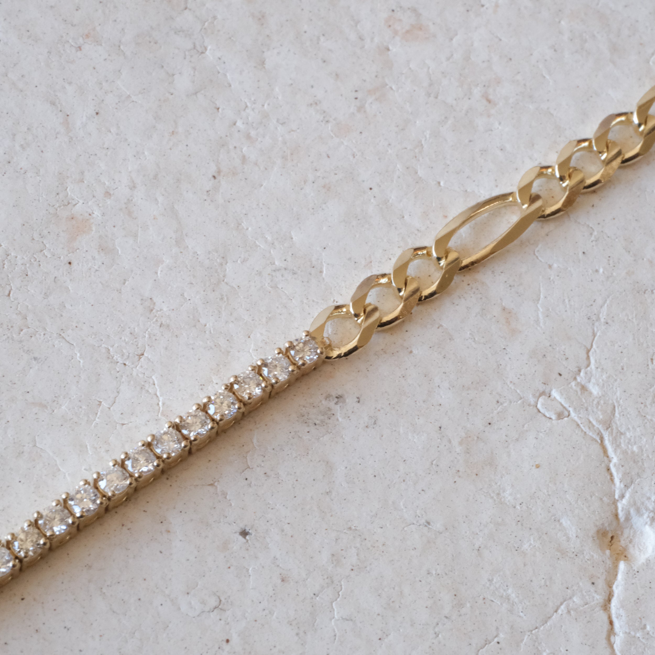 Half & Half Diamond Jumbo Fig Bracelet | OOAK