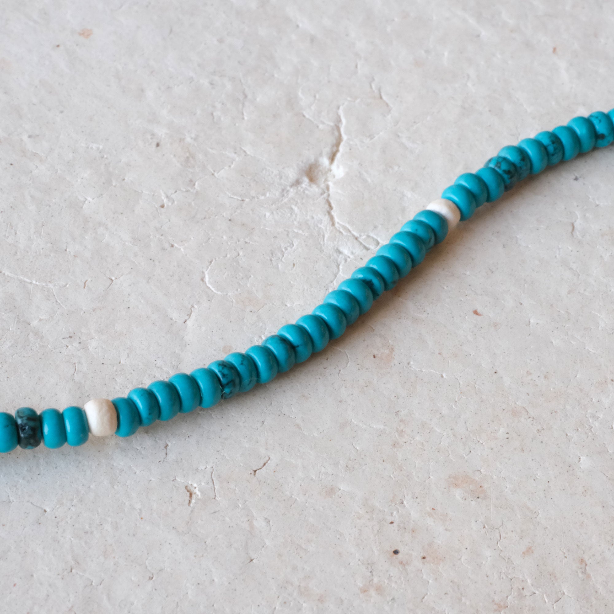 Summer Turquoise and Coconut Beaded Necklace | OOAK
