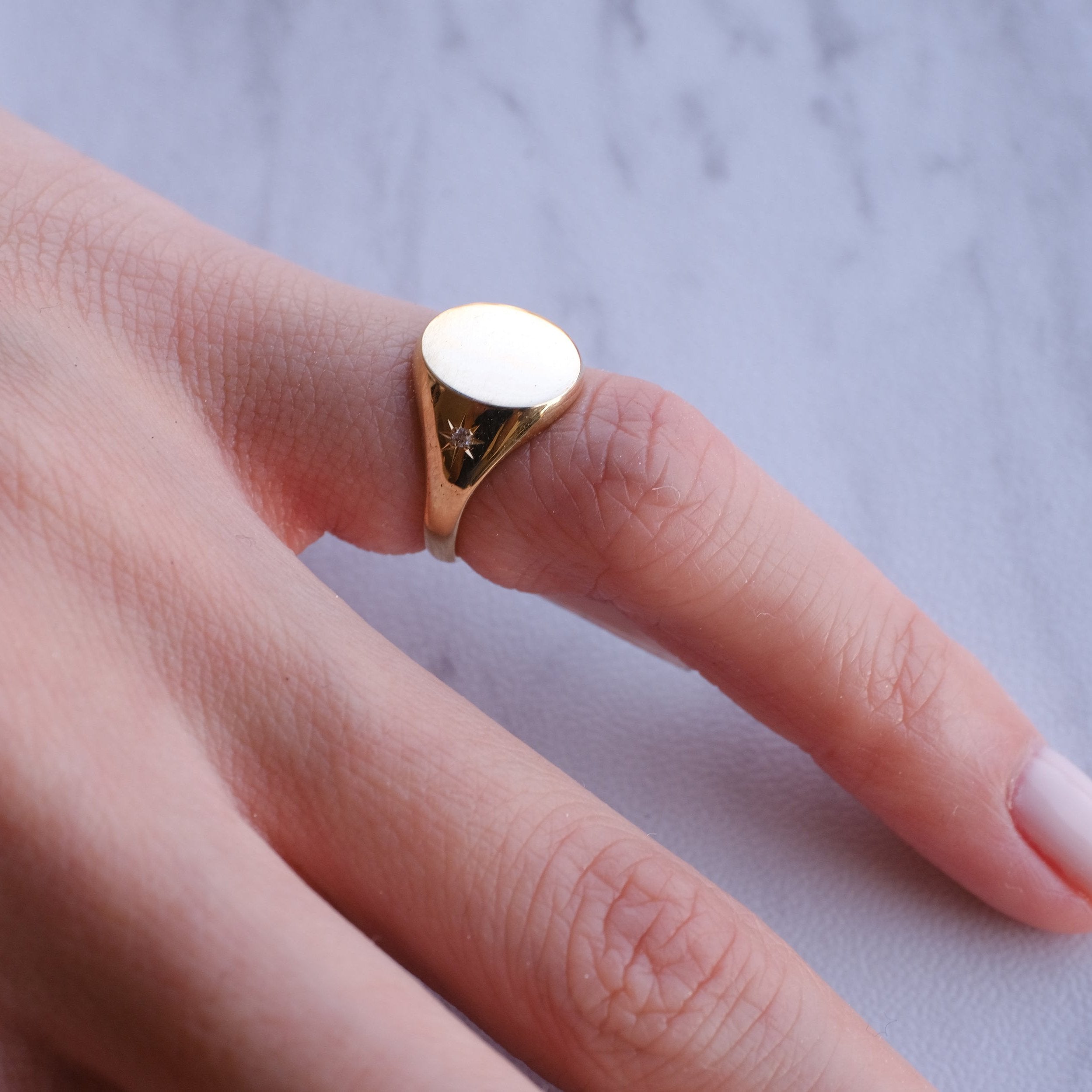 Luna Freckle Signet Ring | Ready To Ship